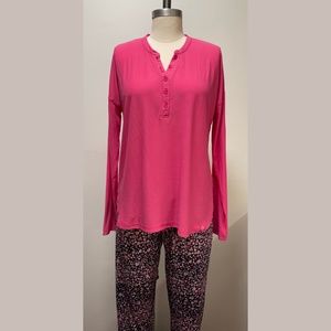 Candy Hearts Henley & Jogger Set NWT – Magenta/Navy Size S